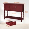 ChicFurnit Decorative Storage Cabinet Retro Console Table with Drawers and Cabinets for Living Room, Red, 46.00"*16.90"*8.30" - 3 of 4