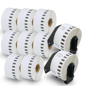BETCKEY - Compatible Continuous Labels Replacement for Brother DK-2225  Use with Brother QL Label Printers 10 Rolls + 2 Reusable Cartridges - 1 of 4