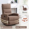 Manual Recliner Chair with Swivel & Rocker, Polyester Upholstered Lounge Armchair with Cushion Back for Living Room-Cuddlewood - 3 of 4