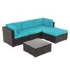 Sonkuki 5 Pieces Patio Conversation Set with Ottoman Sectional Sofa Set - 2 of 4