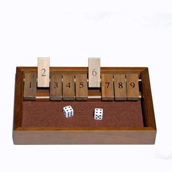 We Games 4 Player Shut The Box Jogo de tabuleiro de dados com tampa -  Madeira manchada de nogueira - Tamanho grande da mesa de centro - 14  polegadas, para o jogo