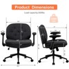 Black Cross-Leg Flip-Arm Chair: Wide Seat Swivel ¨C Comfy Desk/Vanity for Women, Home/Office Ready - 2 of 4