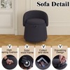 Multifunctional Stool Round Storage Ottoman with 360-degree Wheels Lazyback for Living Room Bedroom Reading Gray - 3 of 4