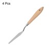 Unique Bargains Stainless Steel Flexible Pointy Wood Handle Painting Mixing Knife 4 Pcs - 3 of 4
