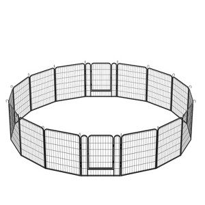 Gulches 31.7 H Tall Metal Dog Playpen Black with 8 Panels Heavy Duty for Large & Medium Breeds & Active Pets - 1 of 4