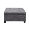 Sapphtopaz Modern Storage Ottoman Square Upholstered Ottoman with Storage Footstool with Button-Tufted Stool for Living Room, Bedroom, Entryway - 2 of 4
