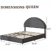 Double Bed Frame with Padded Bed Ring and Lambswool Headboard Platform, Cloud-Like Bed Frame with Soft Rounded Corners, Easy to Assemble - 2 of 4