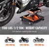 VEVOR Motorcycle Lift, 1100 LBS Motorcycle Lift ATV Scissor Lift Jack with Dolly & Hand Crank, Center Hoist Crank Stand with Wide Deck & Tool Tray - 3 of 4