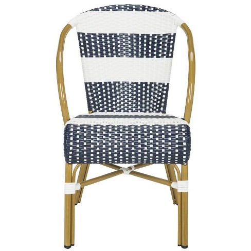 Sarita Striped French Bistro Side Chair set Of 2 Navy white