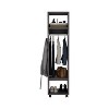 Cluster 63" Tall Wardrove with Mirror, Three Shelves, Casters and Hanging Rod, Armoire, Bedroom Clothes Storage, Cabinet Organizer - 2 of 4