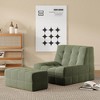 SEVOBAL Sofa Bean Bag Chair for Adults with Ottoman Oversized Beanbag Chair Comfy Lazy Sofa Hip Support Living Room Bedroom, Green, 38.6"*33.1"*28" - 2 of 4