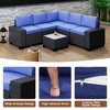 Jojoka 6-Piece PE Rattan Patio Sofa Set, Sectional with Coffee Table, Cushions for Backyard, Balcony, Poolside Seating - 3 of 4