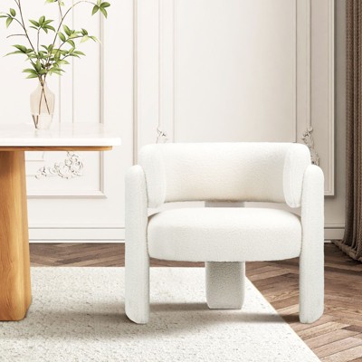 COLAMY Barrel Living Room Accent Chair, Upholstered Modern Side Armchair for Home, Bedroom