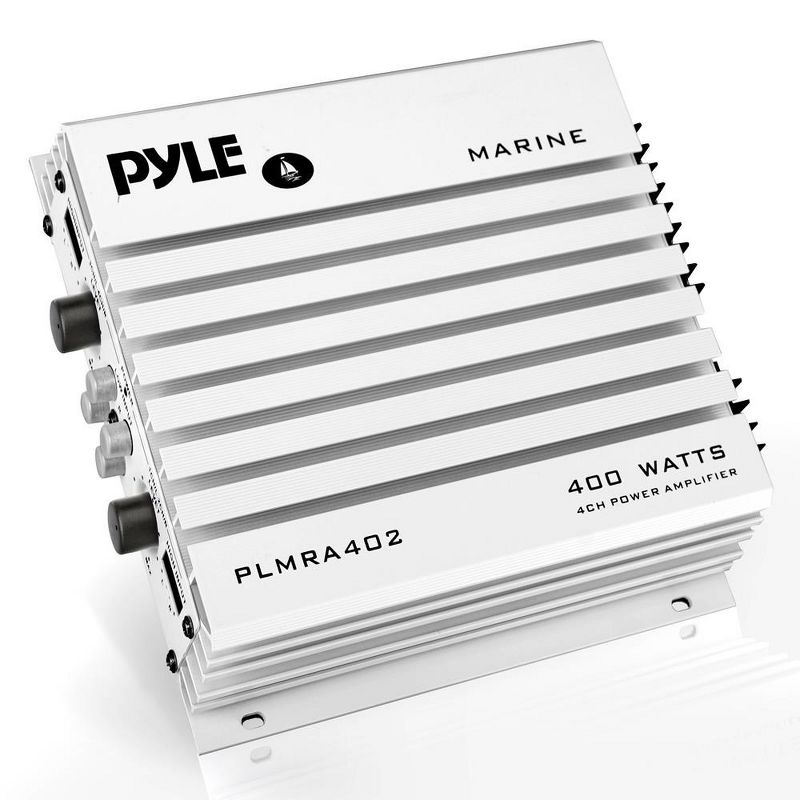 Pyle Elite Series 400 Watt Upgraded Hydra Marine 4 Channel Audio Amplifier - Waterproof Dual MOSFET Power Supply, PLMRA402, Universal Fit - 1 Unit, 1 of 8