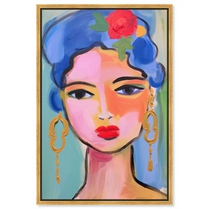 Art Remedy Violeta s Hair with Flowers Beach Life Inspired Wall Art Framed - 1 of 4