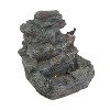 Okak 4/5-Tiered Concrete Rock Outdoor Fountain, Weather-Resistant Water Fountain with Smoothing Water Sound Ambiance, Freestanding Fountain - 4 of 4