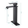 ChicFurnit Bathroom Sink Faucet Single Handle Waterfall Spout for Sleek Vanity Sink, Black, 13.58"*8.07"*2.75" - 3 of 4