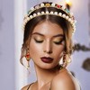 Unique Bargains Women's Metal Round Colorful Faux Pearl Rhinestone headband 1 Pc - 3 of 4