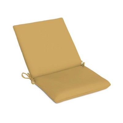 Casual Cushion Solid 1-Piece Outdoor Iron Dining Seat/Back Chair Pad, 19"W x 36"L, Camel
