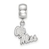 Black Bow Jewelry Sterling Silver Mississippi Rebels NCAA Bead Charm - 2 of 4