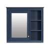 NicBex 30" x 28" Bathroom Storage Wall Cabinet with Mirror & Adjustable Shelves, Medicine Cabinet, Mirror Cabinet with 3 Open Shelves, Gray - 3 of 4