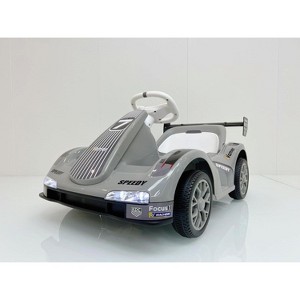 Electric Go Kart for Kids, 7AH Battery Powered Ride on Race Car w/Remote Control, Safety Belt, Slow Start, LED Headlights, Music - 1 of 2