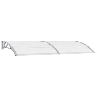 vidaXL Door Canopy Gray and Transparent 94.5"x29.5" PC