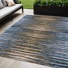 Blue Brown And Sky Blue Striped Washable Indoor Outdoor Area Rug - 2 of 4
