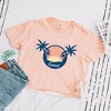Simply Sage Market Women's Sunset Palm Trees Short Sleeve Relaxed Fit Cropped Tee - 3 of 3