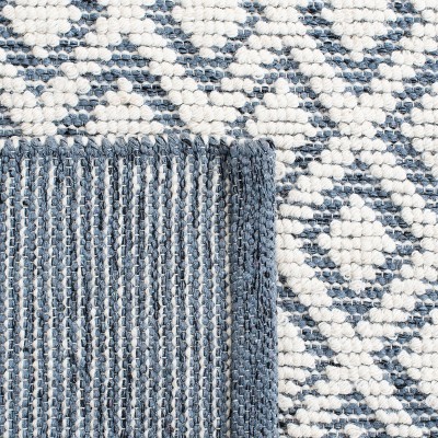 Vermont Elegance Ivory & Blue Hand-Knotted Wool Rug - 3' x 5'