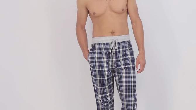 Hanes Originals Men&#39;s Plaid Stretch Woven Sleep Pajama Pants, 2 of 6, play video