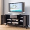 60" Modern Sideboard TV Stand Buffet with Two Doors, One Drawer on Metal Glides, Six Shelves, Wooden Bar Handles, Melamine Laminate - 3 of 4