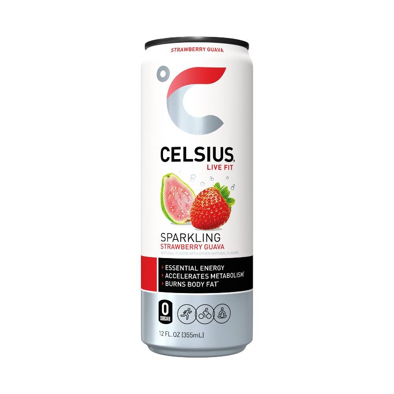 Celsius Sparkling Strawberry Guava Energy Drink - 12 fl oz Can, 1 of 9