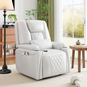 Power Lift Recliner Chair Sofa, PU Leather Reclining with Charging Ports, Cup Holders, Electric Stand Assist for Elderly with Remote - 1 of 4