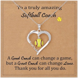 Athletic Jewelry Necklace 4 Sport Balls 16-19 Inch Adjustable Chain Coach Necklace-Softball - 1 of 4