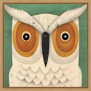 Amanti Art White Owl by Ryan Fowler Canvas Wall Art Print Framed 16-in. x 16-in. - 1 of 4