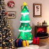 Tangkula 6ft Inflatable Christmas Tree Blow Up Xmas Tree W/ Treetop ...