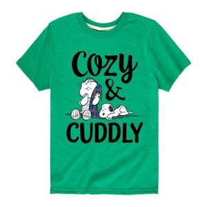 Boys' - Peanuts - Snoopy and Linus Cozy And Cuddly Short Sleeve Graphic T-Shirt - 1 of 4