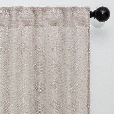 Taupe Extended Sheer Polyester Tab Top Kitchen Drapes