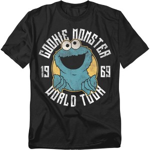 Men's Sesame Street Cookie Monster World Tour T-Shirt - 1 of 4