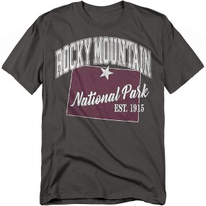 Rocky Mountain National Park State Line Adult T-Shirt Charcoal - 1 of 4