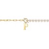 Elegant 14K Gold Plated Initial Pearl Link Chain Necklace: A Personalized and Timeless Treasure for Every Occasion. - 2 of 3