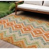 Beige Orange And Red Geometric Washable Indoor Outdoor Area Rug - 2 of 4