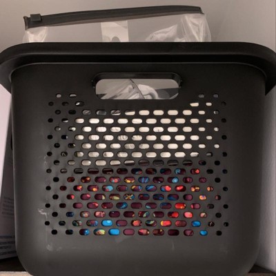 Small Decorative Plastic Bin With Cutout Handles Charcoal - Brightroom™ :  Target