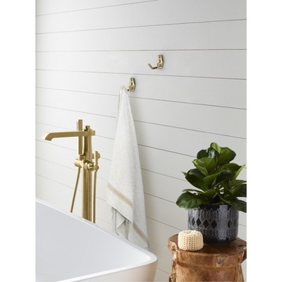 Golden Champagne Double Prong Decorative Wall Hook