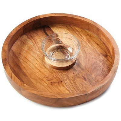 The Lakeside Collection Acacia Serving Collection - Chip and Dip Platter