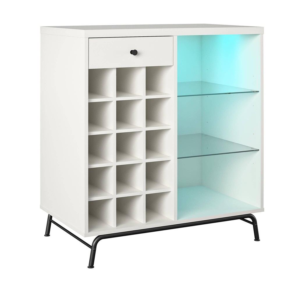 Photos - Display Cabinet / Bookcase Hannaford Bar Cabinet White - Room & Joy