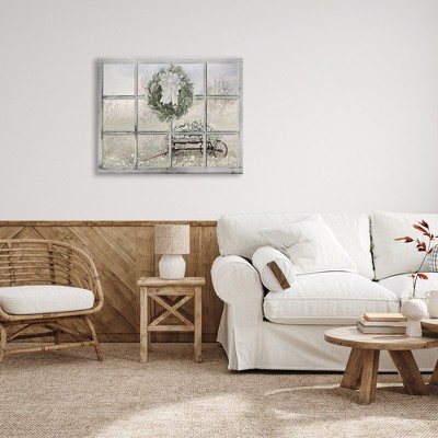 Rustic Meadow Floral Wagon Landscape Canvas Wall Art