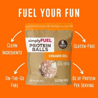 simplyFUEL Cinnamon Roll Whey Protein Balls - 8g Protein - 8oz