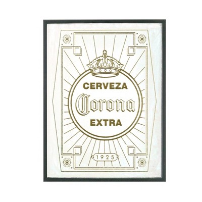 Corona Extra Gold and Black Framed Bar Sign